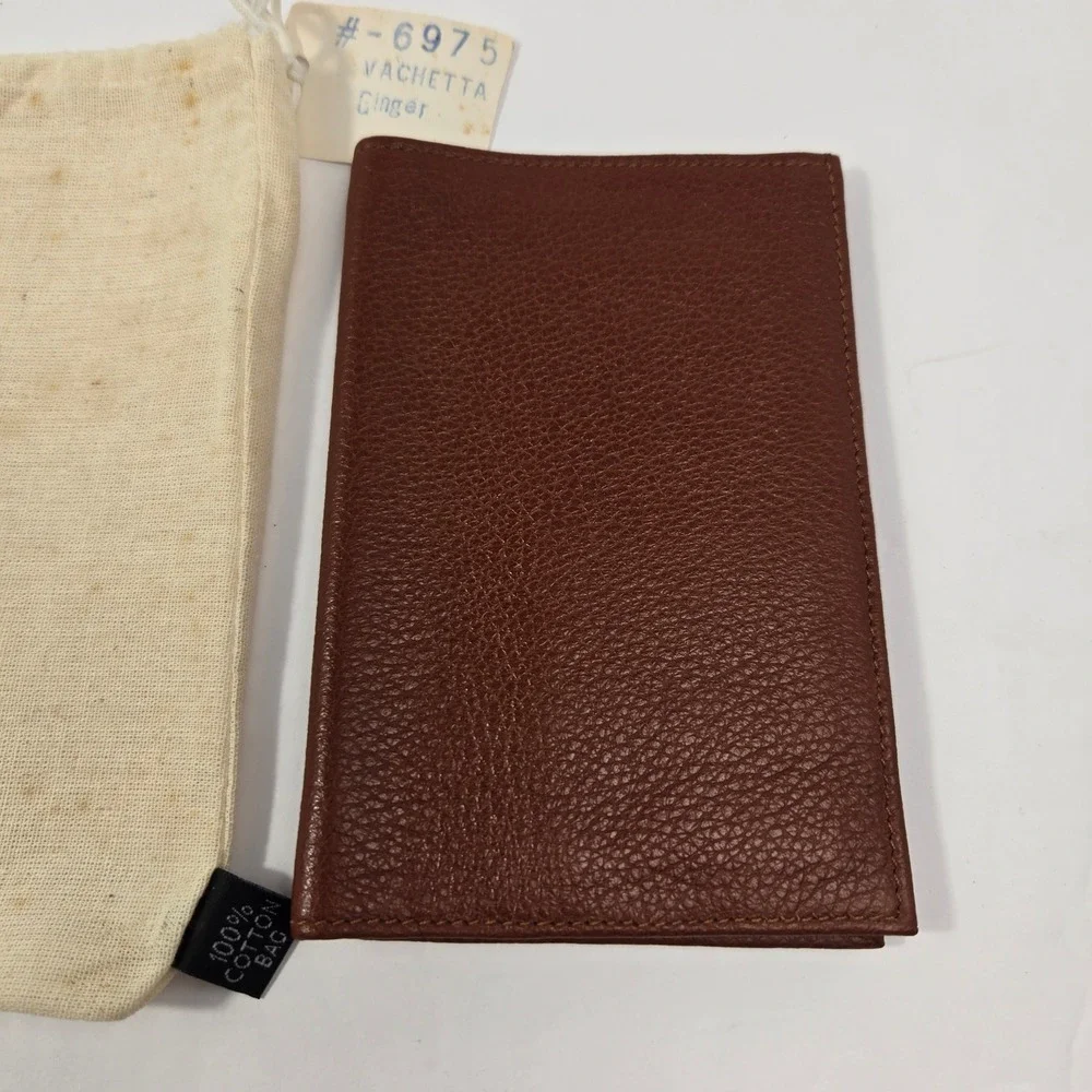Vintage Pfaffco Vachetta Ginger Pebbled Leather Passport Wallet Bifold Bolivia